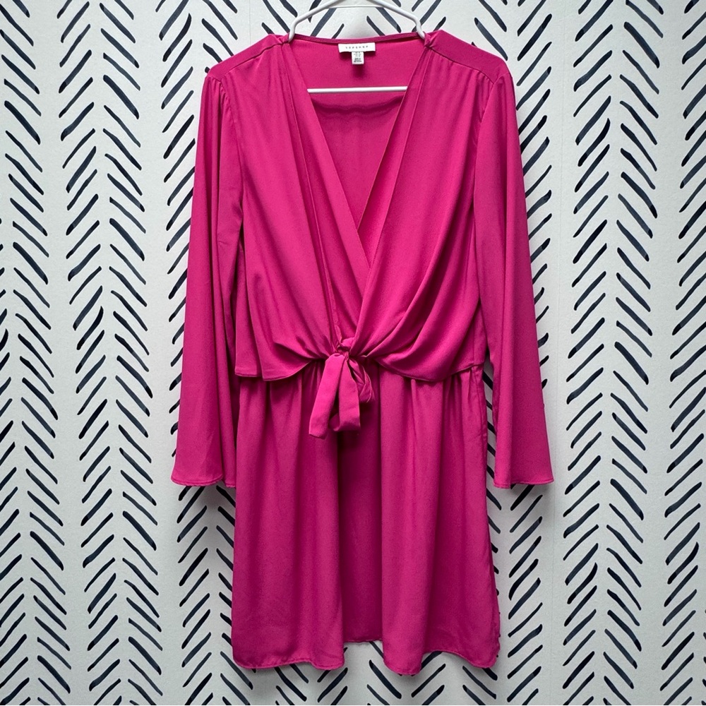 Topshop Layered Tie Front Dress - 12